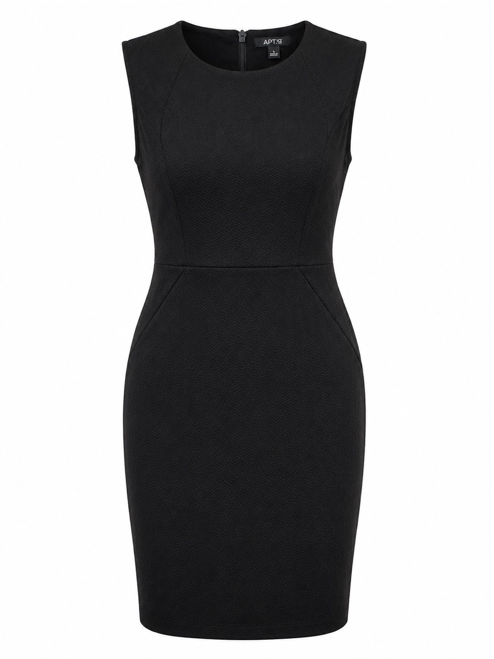 APT. 9 Black Sheath Dress Womens Small Textured Career Office Stretch S